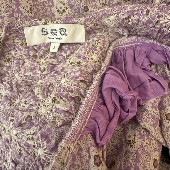 Sea New York Ida Puff Sleeve Dress in Purple Floral, size S - Picture 6 of 6